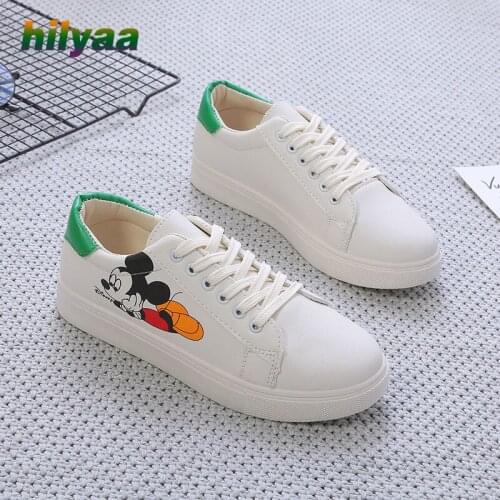 White Casual Shoes Women PU Leather Spring Breathable Soft Lace-up Brand Male Fashion Flats Sneakers Trainers Woman Casual Shoes