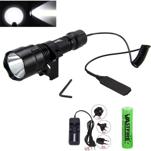VASTFIRE 1200LM XM-L T6 LED WHITE FLASHLIGHT bike light+Rifle Mount For Gun+Remote Switch +battery+storage+box