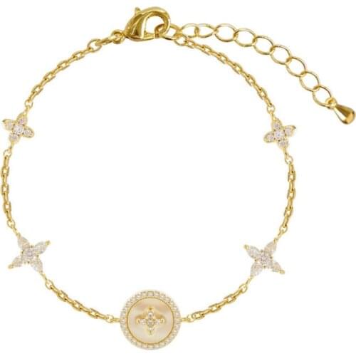 Plum Cross Bracelet Fashion Accessories Exquisite Flowers Round Pendant Luxury Simple Women Bracelet