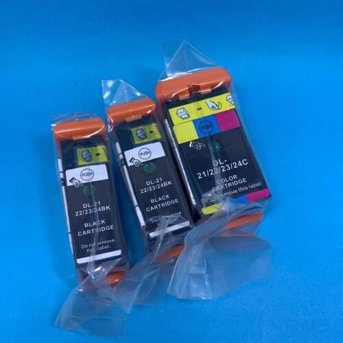 YOTAT 2BK+1C Compatible for Dell 21 22 23 24 series ink cartridge for Dell V313/V313w/V715W/V515w/P513w/P713w printer