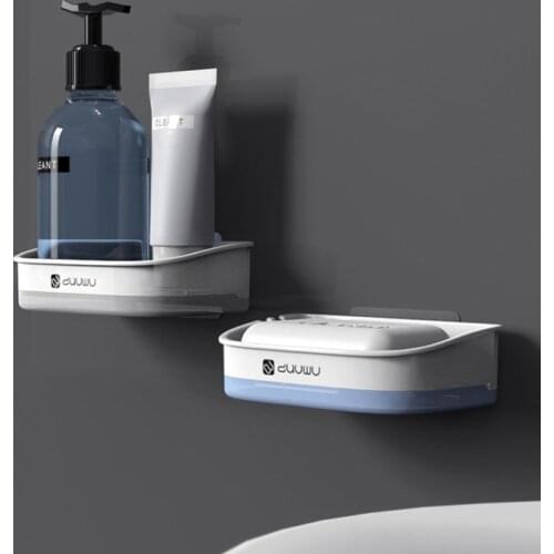 GURET Drainage Soap Holder Portable Soap Dishes For Bathroom Storage Box Plastic Tray Bathroom Accessories Household Utilities