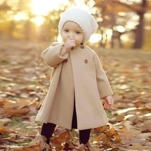 Children Clothes Outerwear Jackets Autumn Winter Girls Kids Baby Overcoat Cloak Button Jacket Thicken Warm Coat Clothes Infant