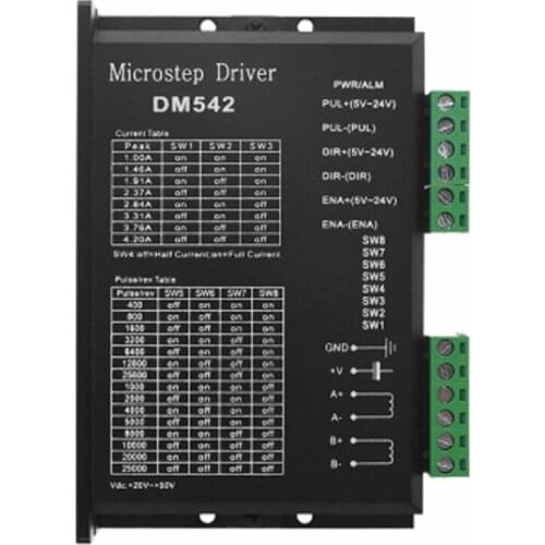 DM542 digital Stepper Motor Controller 2-phase Digital Stepper Motor Driver 18-48 VDC Max. 4.2A for 57 86 Series Motor than M542