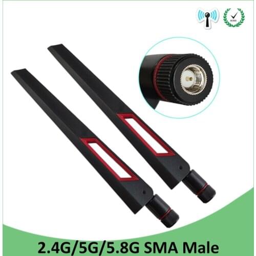 20pcs 2.4GHz 5GHz 5.8Ghz Antenna real 8dBi SMA Male Connector Dual Band wifi Antena aerial wireless router 2.4 ghz 5.8 ghz