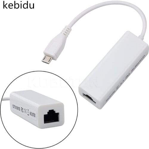 Kebidu 15CM Micro USB 2.0 Male To RJ-45 Female 5-Pin 10/100Mbps Ethernet LAN Network Card Adapter For Windows XP 7 8