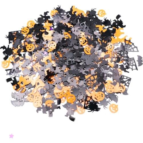 Halloween Confetti 15g Pumpkin Spider Bat Witch Spider-web Sprinkles Table Confetti Bright Party Supplies Halloween Night Decor