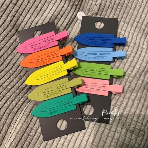 Korean version of fluorescent color side clip fashion net red side seamless makeup clip hair clip metal duckbill clip bangs clip
