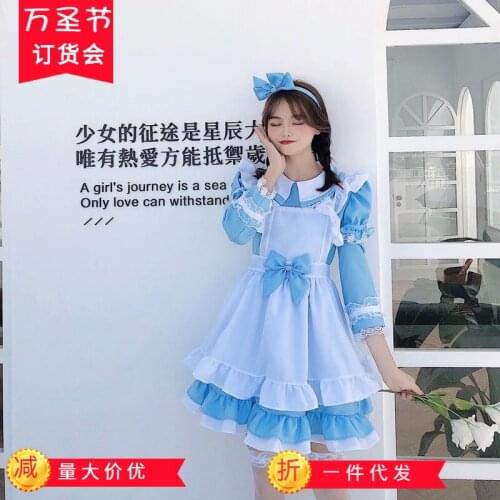 Alice In Wonderland Cosplay Maid Honey Dress Lolita Sets Anime for Women Cotton Sweet Patry Lovely Kawaii Halloween Costume