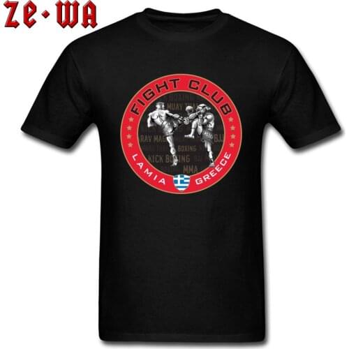 Cool T Shirts Fight Club Lamia Greece Muay Thai Boxer Tshirt For Men Youth Man Leisure Tops T-Shirt Cotton Steetwear Fashion