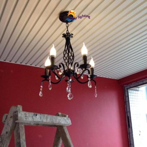 Antique Black chandelier lighting Kitchen light chandelier mini vintage iron chandelier ceiling bedroom modern led chandeliers