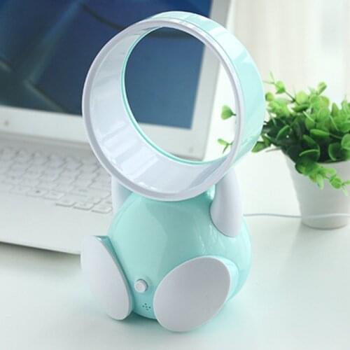 Cute Cartoon Bladeless Quiet Mini Fan Portable Desktop Air Coolers USB Charging Smart Personal Cooling Tool for M22 21 Dropship
