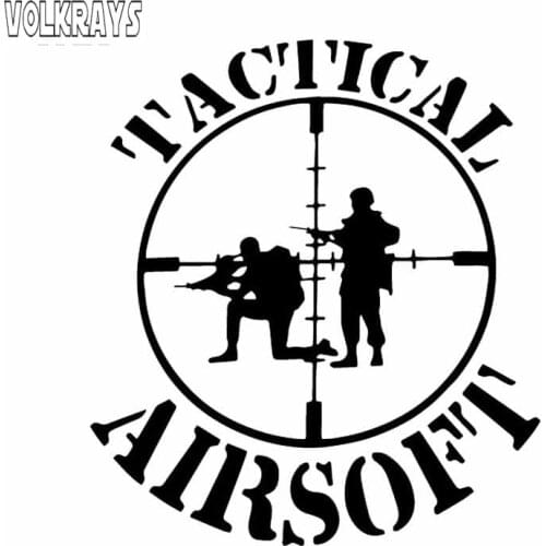 Volkrays Cartoon Car Sticker Airsoft Tactical Gun Accessories Reflective Waterproof Sunscreen Vinyl Decal Black/Silver,15cm*13cm