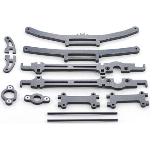 Carbon Fiber Assemble Kit for Direct Drive Car Body Guard Front/Rear Plates Modify Parts for Mini 4WD Car Models