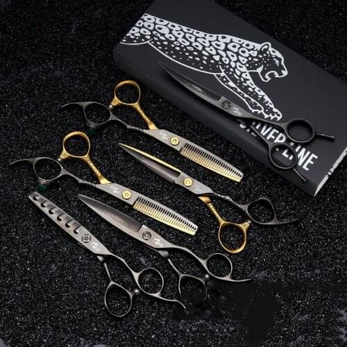 6 Professional Hair Salon Structure Scissors Set Cutting Barber Haircut Thinning Shear Scissors Hairdressing Hair Tools Scissors
