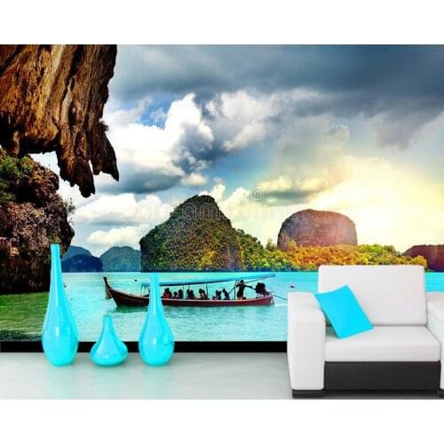 Papel de parede mountain lake landscape 3d wallpaper,living room sofa TV wall bedroom wall papers home decor restaurant mural