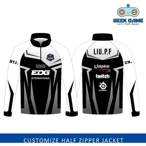 Customize half zipper jacket ODM long sleeve E-sports suit spring autumn sports coat
