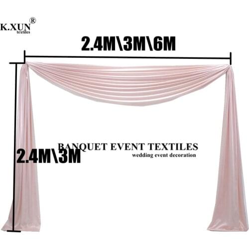 New Design Ice Silk Top Swag Drapery For Wedding Backdrop Curtain Stage Background Decoration Event Party Deco