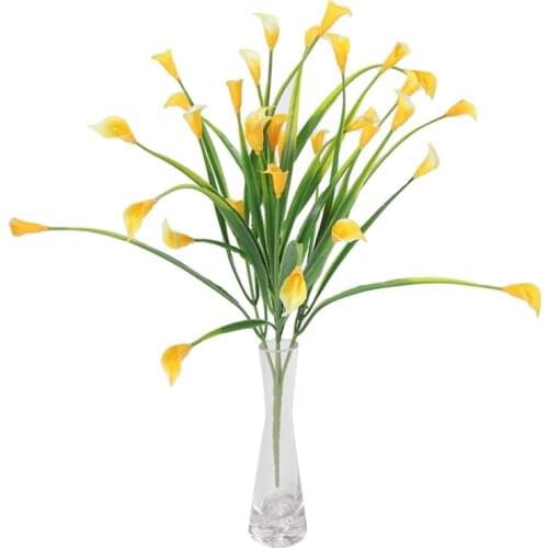 New Beautiful Bouquet Mini Artificial Calla With Leaf Plastic Fake Lily Aquatic Plants Home Room Decoration Flower