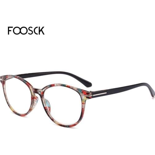 FOOSCK Round Reading Glasses Men Women Fashion Hyperopia Glasses Male Ultralight Eyeglasses Diopter Glasses +1.0 to 4.0