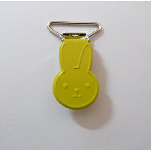 25pcs 1'' 25mm #3 YELLOW COLOR Rabbit Bunny Shape Suspender Clips