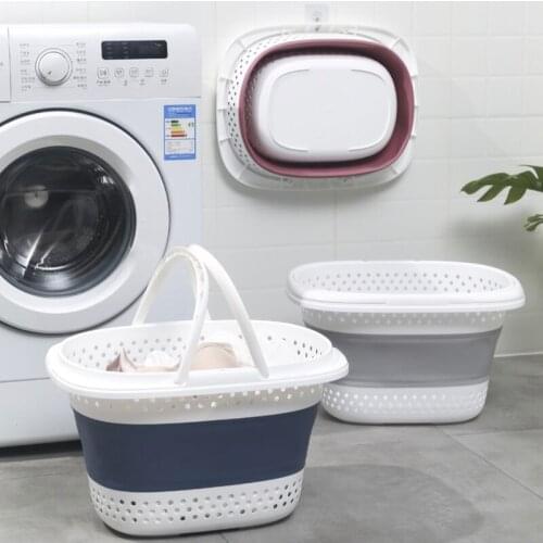 Portable Clothes Storage Bag Wash Bag Closet Bathroom Hang Basket Organizer Box Pouches Container Travel Home Accessory