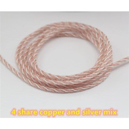 DIY Earphone wire copper and silver mix 4 share 72 core OD:2.7MM
