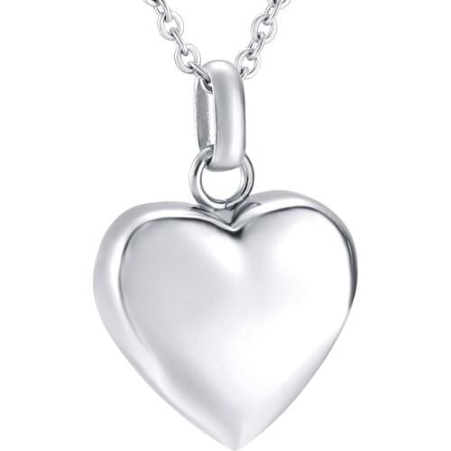 Blank Heart Urn Pendant For Ashes Keepsake Funeral Necklace Memorial Jewelry For Pet/Human