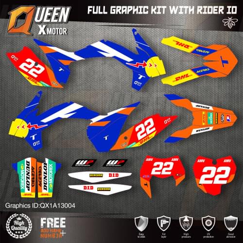 QUEEN X MOTOR Custom Team Graphics Decals Stickers Kit For KTM 2013 2014 2015 SX SXF , 2014 2015 2016 EXC XC-W EXC-F 004