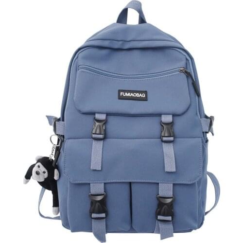 Student Lovers Backpack Waterproof Nylon Backpack For Unisex Solid Color Portable Laptop Womens Backpack Simple Mens backpack