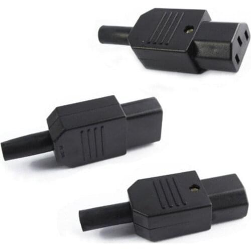 10pcs/lot IEC C13 Female Plug Power Adapter Rewirable Connector Black AC 250V 10A