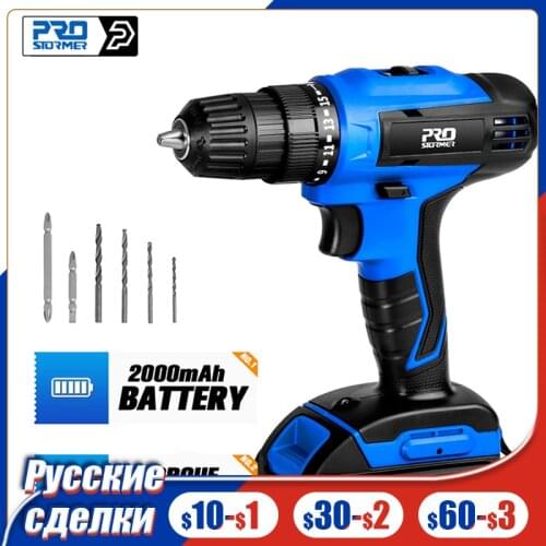 20V Electric Screwdriver Cordless Drill Mini Wireless Power Driver Power Tool 2000mAh Lithium-Ion Battery By PROSTORMER