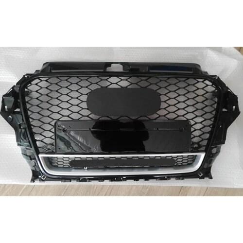 Honeycomb Grill Mesh Gloss Black for Audi A3/S3 8V 2014 2015 2016 RS3 Quattro Style Hex Mesh Front Bumper Hood Grille