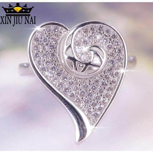 Super sparkling diamond silver heart-shaped ring crystal jewelry ring couple fashion wedding party gifts for girls 6-10 crystal