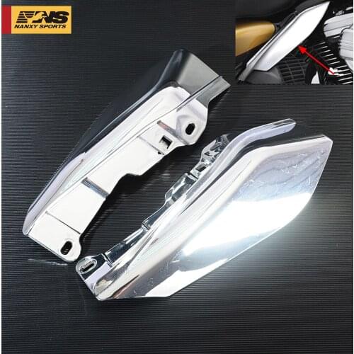 Triclicks Chrome Mid-Frame Air Deflectors Trim Air Deflector Trims For Harley Touring Road King Street Glide FLHX Electra Glide