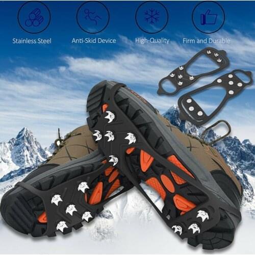 Outdoor Anti-Skid Shoe Spikes Anti-Ice On Shoes Grip Slip Camping Supplies Walking Anti Drifts Climbing Ice Hiking Too G7E7