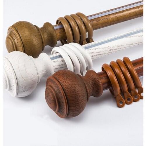 Retro Imitation Wood Grain Thickened Load-bearing Aluminum Alloy Decorative Head Curtain Rod Roman Rod Curtain Track