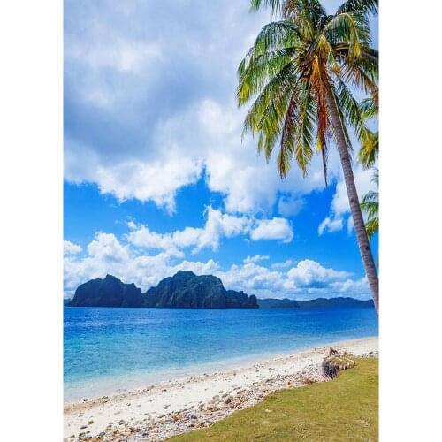 Beach Coconut Trees Island Vinyl Photographic Backgrounds Backdrops Photocall for Wedding Baby Children Photo Studio Photophone