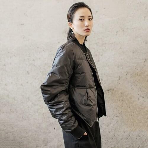 Stand-collar long-sleeved warm ladies parka Fashion tide autumn and winter 2020 short down jacket