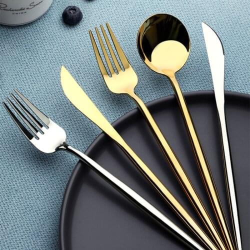 1pcs Stainless Steel Tableware Spoon Fork Knife for Fine Western Food Teaspoon Cutleries Kitchen Tools