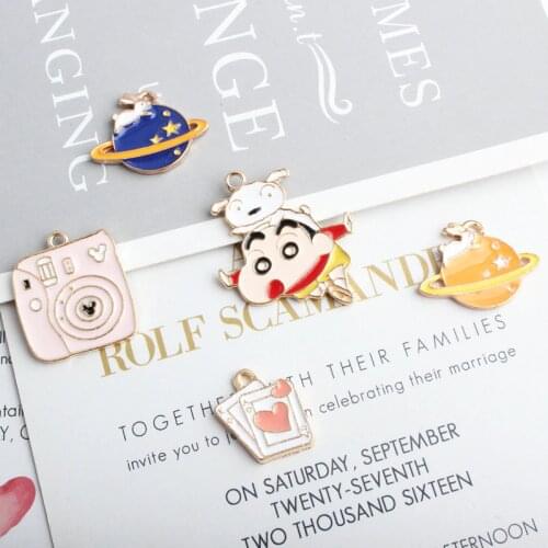 10pcs Cartoon Animal Planet Enamel Charms Fit DIY Drop Oil Animal Pendant Metal Charm Earring Jewelry Findings Accessories YZ424