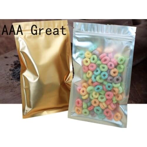 100Pcs/Lot Aluminum Foil Mylar Reclosable Ziplock Bags Waterproof Front Clear Nuts Coffee Snack Candy Packaging Pouches Plastic