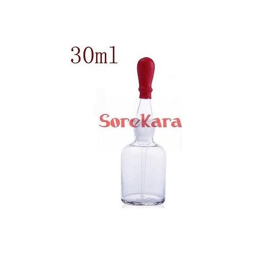 2x 30ml Clear Glass Dropper Bottle Glass Container For Essential Oil Liquid Pharm Use Dropping