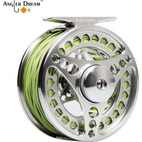 3/4 5/6 7/8WT CNC Machined Fly Reel Aluminum Large Arbor Fly Fishing Reel Combo Weight Forward Floating Fishing Line & Backing