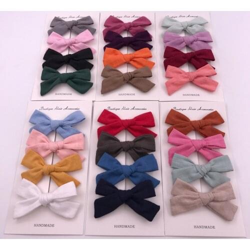 4Pcs/Set Flower Printed Baby Girls Hair Clips Cute Bowknot Kids Children Hairpins Barrettes Baby Hair Accessories