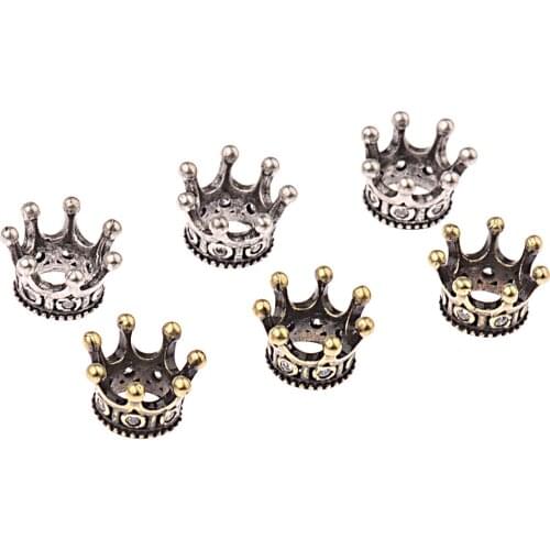 Antique Gold Color Imperial Crown Beads For Jewelry Making Spacer Beads Fit Bracelet Jewelry Accessories Wholesale