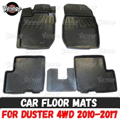Car floor mats for Renault Duster 2010-2014 / 2015-2017 rubber 1 set / 4 pcs or 2 pcs accessories protect of carpet car