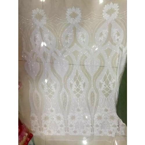 Ap906 offwhite embroidery sequin net tulle mesh lace for evening dress/sawing/wedding