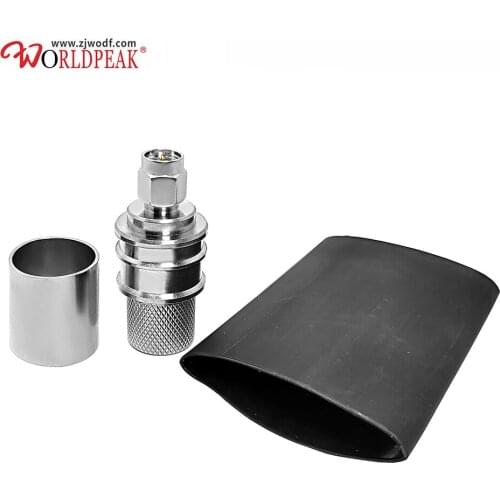 Free Shipping Nickel plated 2PCS SMA male Crimp Solderless Connector for LMR600 Cable