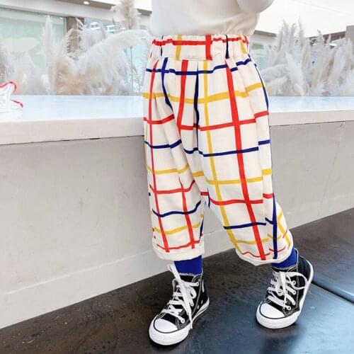 Girls Pants Plaid Pattern Sweatpants For Girls Casual Trousers For Children Spring Autumn Kids Clothes Girls
