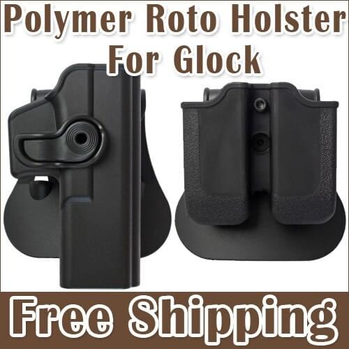 IPolymer Retention Roto Right-Handed Holster Fits GLOCK 17/22/31 & Double magazine Pouch 9x19mm ,40S&W ,357SIG